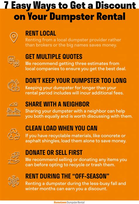 dumpster rental discounts.